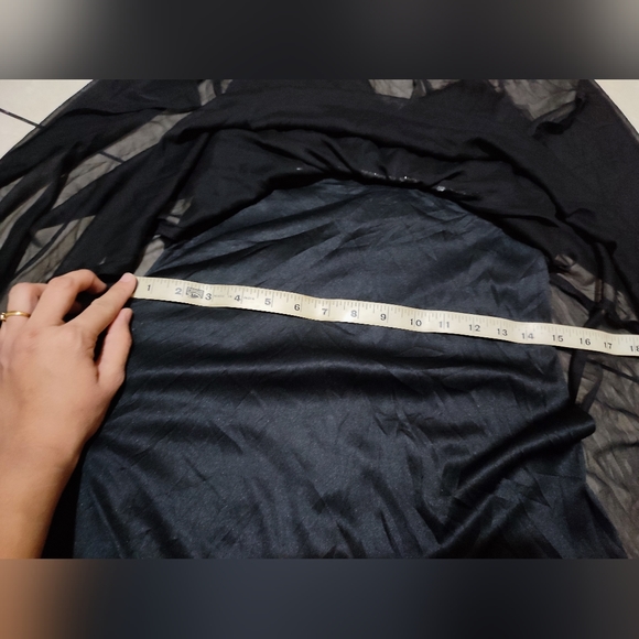 MARIPOSA Black and Silver Thin-Strap Midi Dress - Picture 7 of 10